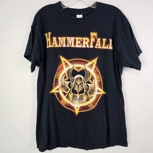 Hammerfall Shirt World Dominion Tour 2019 Front and back Graphic Sz Large